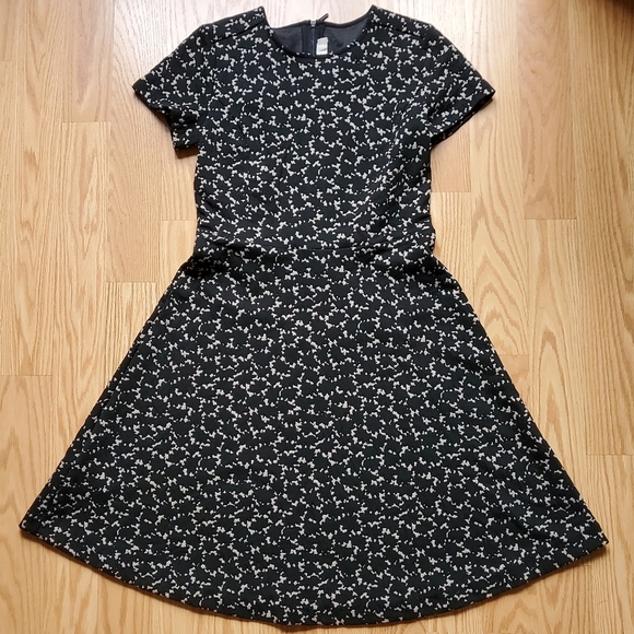 NWT LOFT Ponte Fit & Flare Maple Leaf Dress - Picture 1 of 9